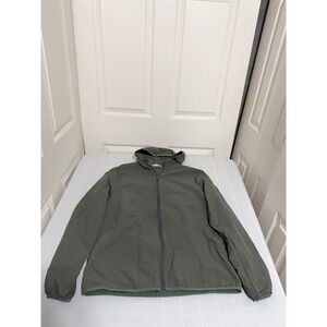 Tasc Performance Mens Hooded Windbreaker Jacket Olive Green Full Zip Medium